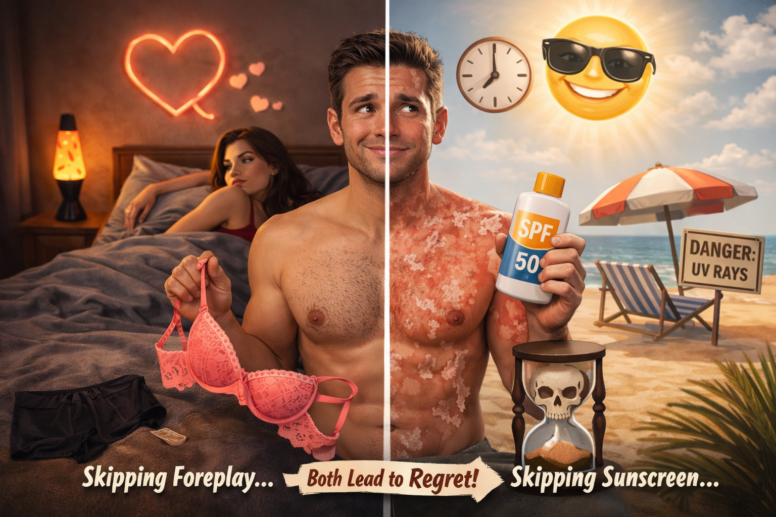 Most Men Treat Sunscreen Like Foreplay: They Skip It and Regret It Later.
